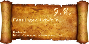 Faszinger Urbán névjegykártya